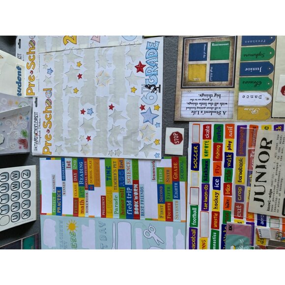 Back To School Scrapbooking Supplies Kit: Stickers Labels & Papers - Picture 7 of 13